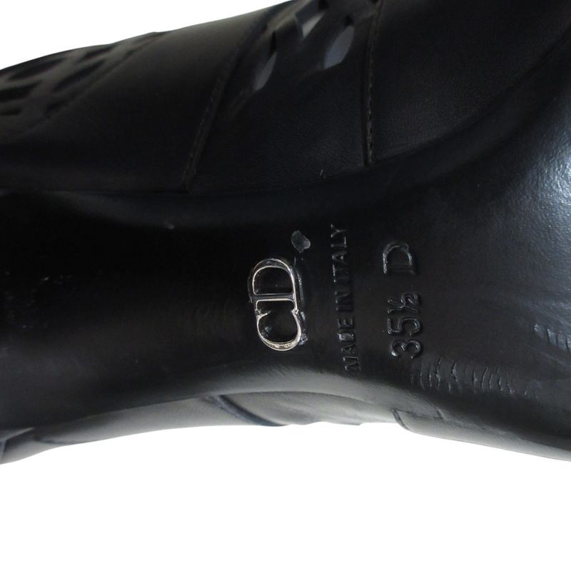 Christian Dior Tattoo Cutwork Open Toe Leather Booties Sandals 35 1/2D Equivalen