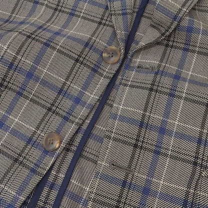 Gucci Checkered Mohair Blend Tailored Jacket Size 44r Beige and Navy Men's Used