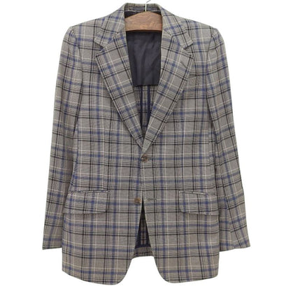 Gucci Checkered Mohair Blend Tailored Jacket Size 44r Beige and Navy Men's Used