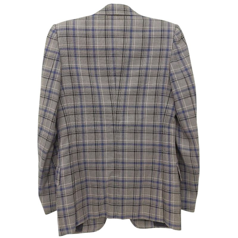Gucci Checkered Mohair Blend Tailored Jacket Size 44r Beige and Navy Men's Used
