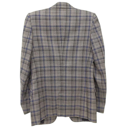 Gucci Checkered Mohair Blend Tailored Jacket Size 44r Beige and Navy Men's Used