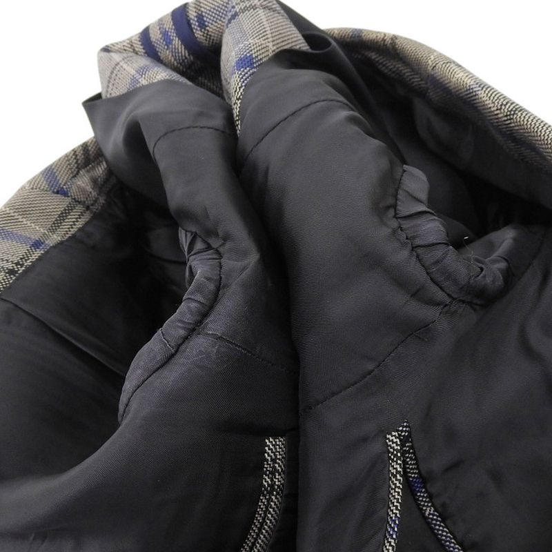 Gucci Checkered Mohair Blend Tailored Jacket Size 44r Beige and Navy Men's Used