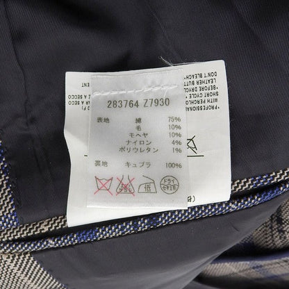 Gucci Checkered Mohair Blend Tailored Jacket Size 44r Beige and Navy Men's Used