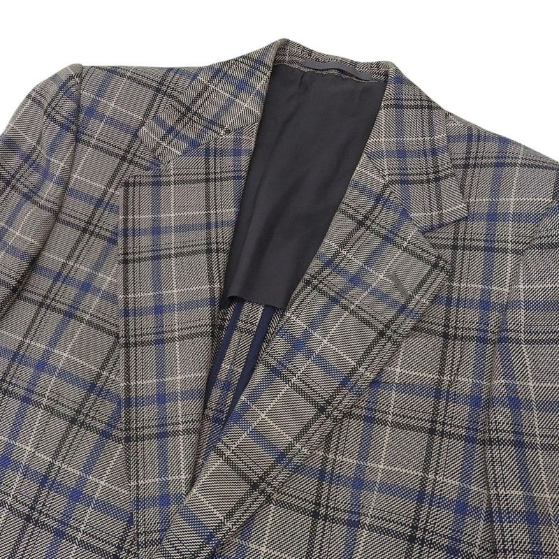 Gucci Checkered Mohair Blend Tailored Jacket Size 44r Beige and Navy Men's Used