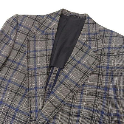 Gucci Checkered Mohair Blend Tailored Jacket Size 44r Beige and Navy Men's Used