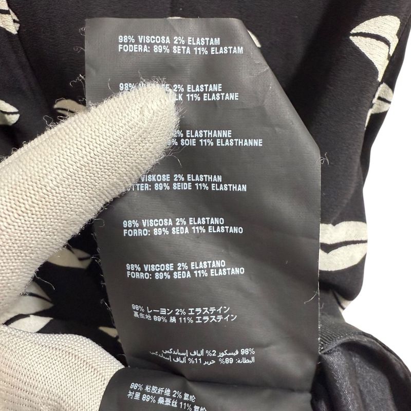 Prada Lip Print Knee Length Sleeveless Dress 38s Black Women's Used