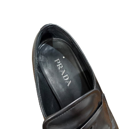 Good Prada Leather Loafer Dnc725 Size 39 25.5cm (10.04in) Equivalent Black