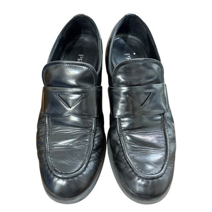 Good Prada Leather Loafer Dnc725 Size 39 25.5cm (10.04in) Equivalent Black