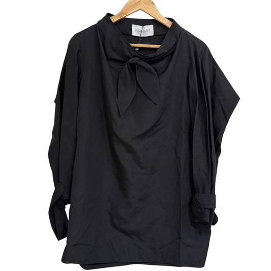 Unused Yves Saint Laurent Silk Blend Long Sleeve Pullover