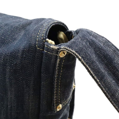 Chanel Spark Ring Denim Coco Mark Shoulder Bag Messenger Bag Indigo Blue Gold