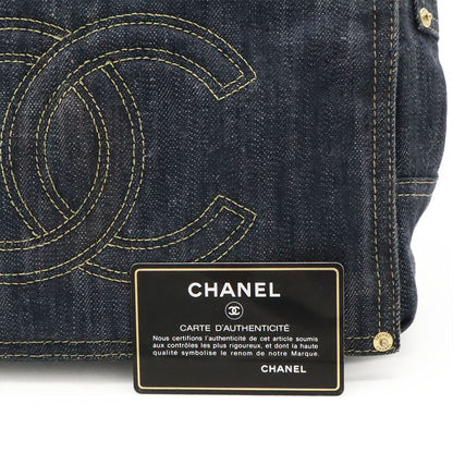 Chanel Spark Ring Denim Coco Mark Shoulder Bag Messenger Bag Indigo Blue Gold