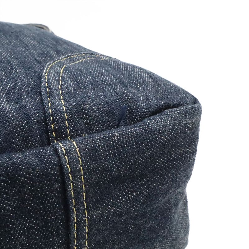 Chanel Spark Ring Denim Coco Mark Shoulder Bag Messenger Bag Indigo Blue Gold