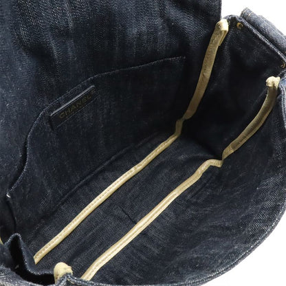 Chanel Spark Ring Denim Coco Mark Shoulder Bag Messenger Bag Indigo Blue Gold