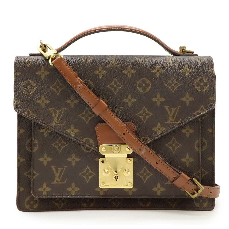 Louis Vuitton Monogram Monceau 28 Second Bag Handbag Business Bag 2WAY Shoulder