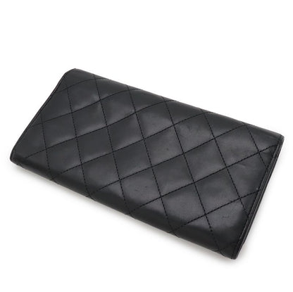 Chanel Cambon Line Coco Long Bifold Wallet Soft Calf Leather Enamel Black Pink