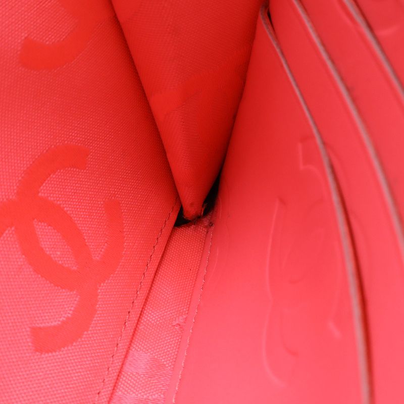 Chanel Cambon Line Coco Long Bifold Wallet Soft Calf Leather Enamel Black Pink