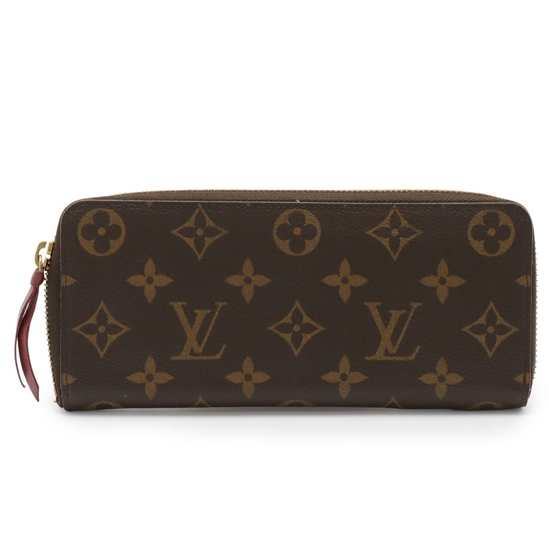 Louis Vuitton Monogram Portefeuille Clemence Round Zipper Long Wallet Fuchsia