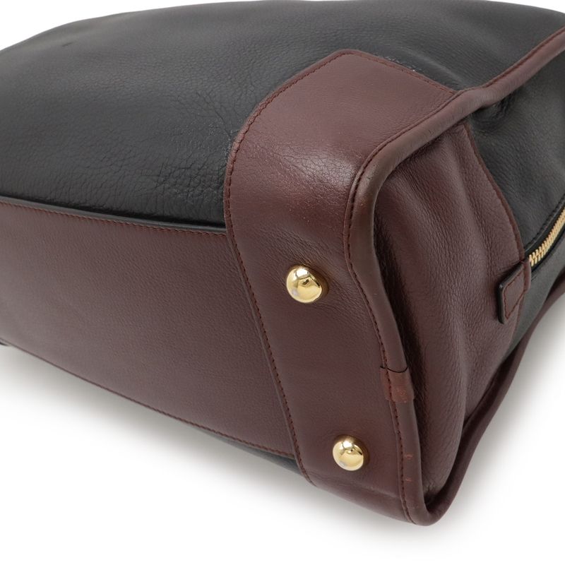 Loewe Amazona 36 Anagram Handbag Mini Boston Bag Handbag Leather Black Brown