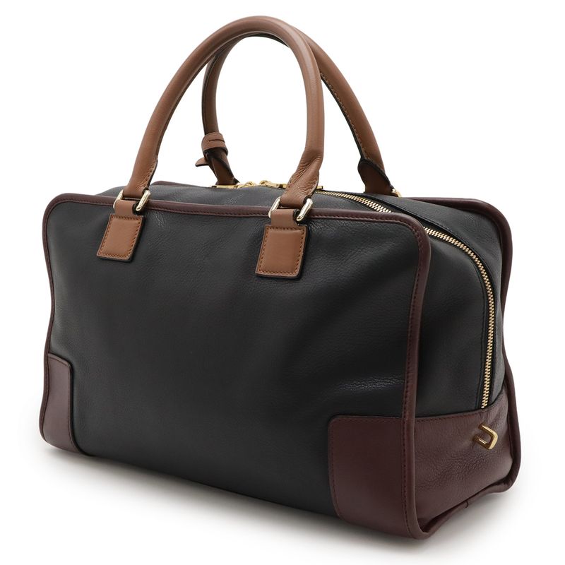 Loewe Amazona 36 Anagram Handbag Mini Boston Bag Handbag Leather Black Brown