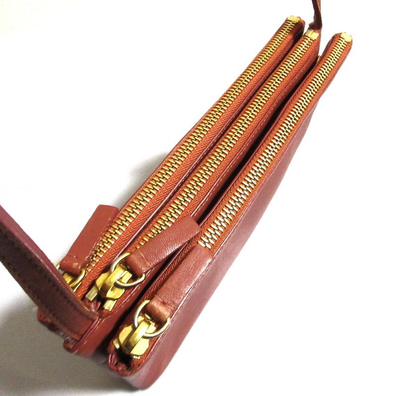 Good Celine Trio Small Shoulder Bag Pink Brown Ladies Used