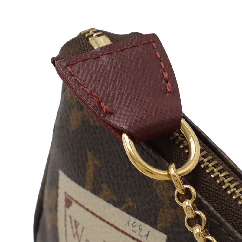 Louis Vuitton Monogram Label Collection Mini Pochette Accessory Pouch Chain