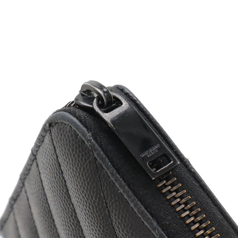 Saint Laurent Paris YSL Yves Saint Laurent Monogram Round Zipper Long Wallet