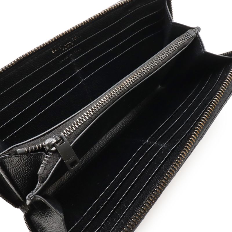 Saint Laurent Paris YSL Yves Saint Laurent Monogram Round Zipper Long Wallet