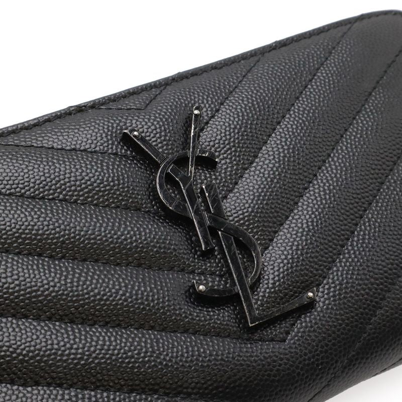 Saint Laurent Paris YSL Yves Saint Laurent Monogram Round Zipper Long Wallet