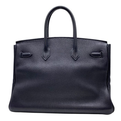 Hermes Birkin 35 Tote Handbag Gold Dark Navy Indigo Togo Leather B Engraved