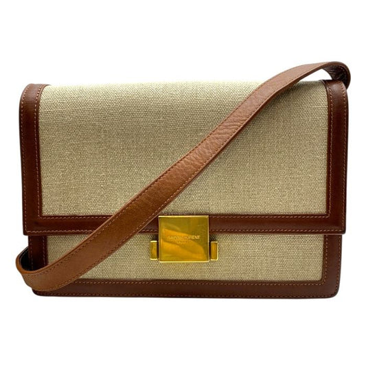 Saint Laurent Paris Belle Chasse Shoulder Bag Shoulder Bag Logo Leather Canvas