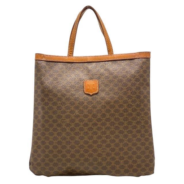 Celine Macadam Pattern Tote Handbag PVC Leather Brown Men Women Unisex Celine