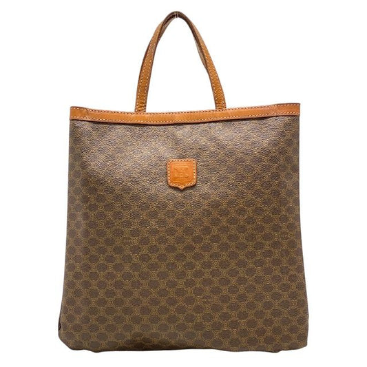 Celine Macadam Pattern Tote Handbag PVC Leather Brown Men Women Unisex Celine
