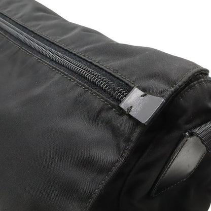 Prada Triangle Logo Shoulder Bag Crossbody Nylon Leather NERO Black Silver