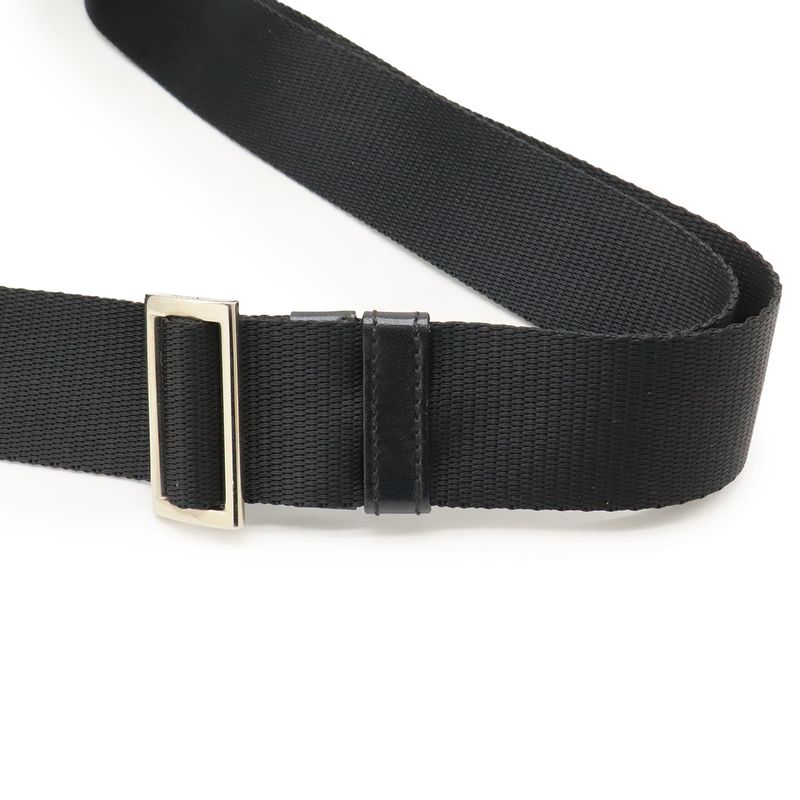 Prada Triangle Logo Shoulder Bag Crossbody Nylon Leather NERO Black Silver