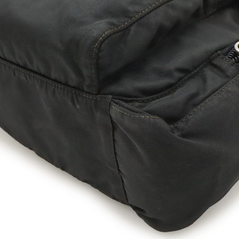 Prada Triangle Logo Shoulder Bag Messenger Bag Crossbody Nylon Leather NERO