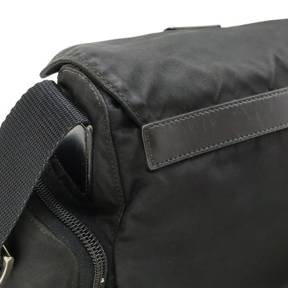 Prada Triangle Logo Shoulder Bag Messenger Bag Crossbody Nylon Leather NERO