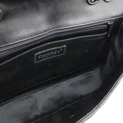 Chanel New Travel Line Chain Bag Shoulder Bag 2WAY Nylon Jacquard Leather Black