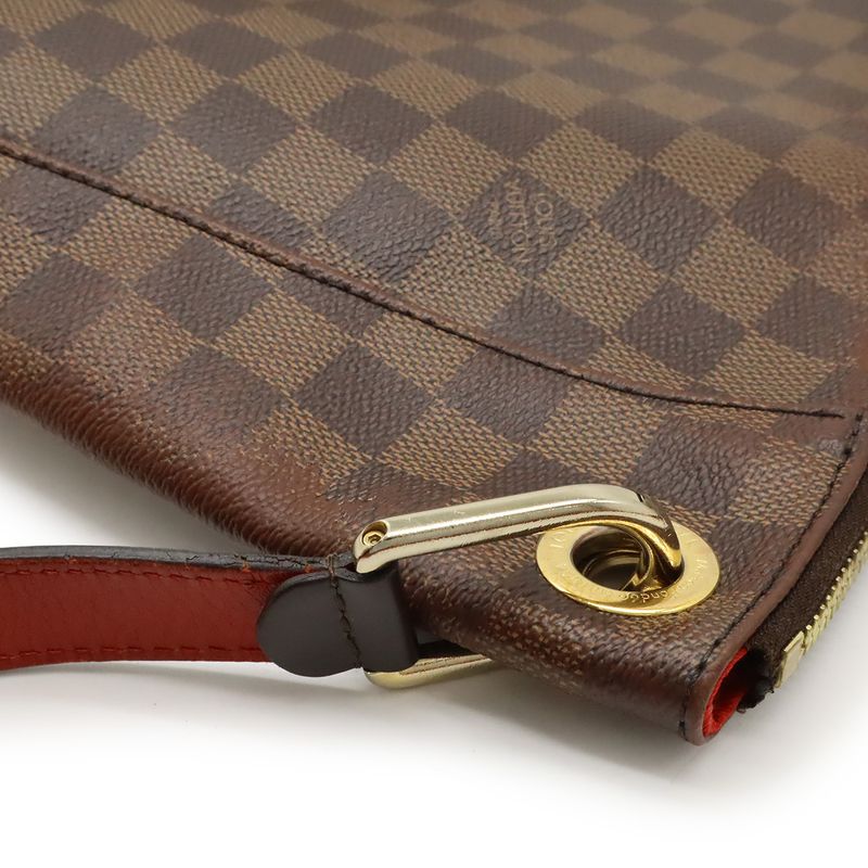 Louis Vuitton Damier South Bank Shoulder Bag Crossbody Fringe Tassel Charm