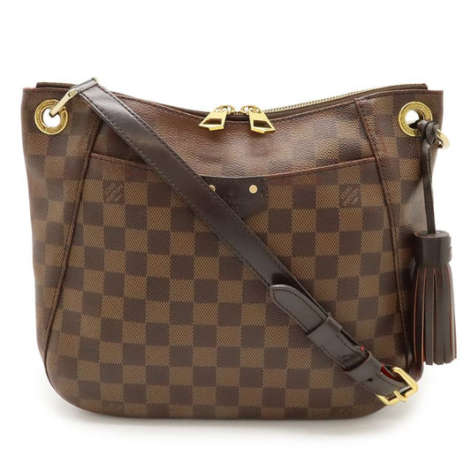 Louis Vuitton Damier South Bank Shoulder Bag Crossbody Fringe Tassel Charm