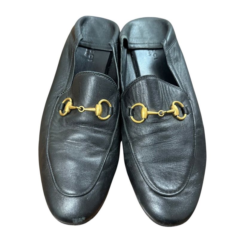 Gucci Leather Brixton Horsebit Loafers Babouche Size 36 1/2 Approx 23.5cm