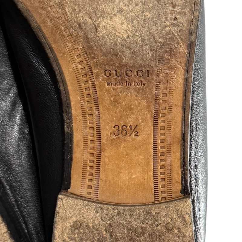 Gucci Leather Brixton Horsebit Loafers Babouche Size 36 1/2 Approx 23.5cm