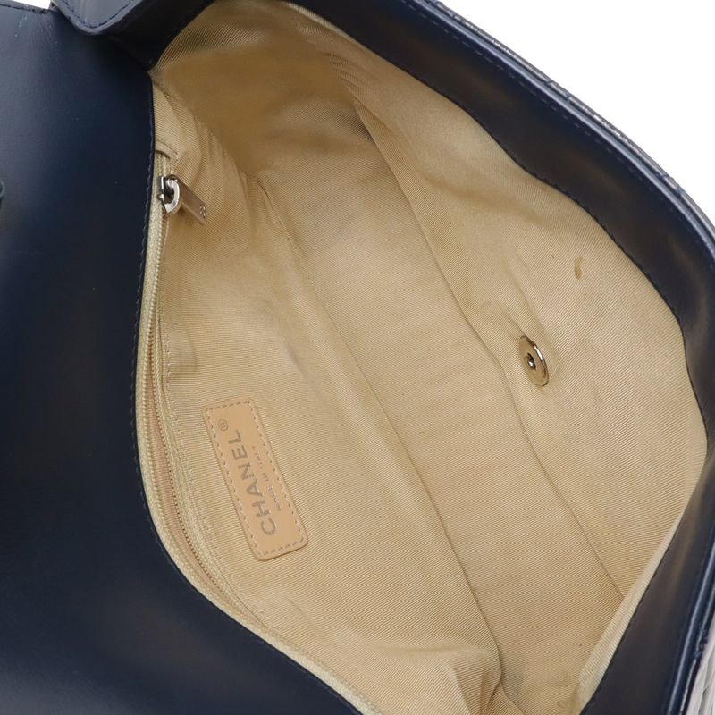 Chanel Coco Boy Matelasse Coco Mark Chain Shoulder Bag Pochette Enamel Patent