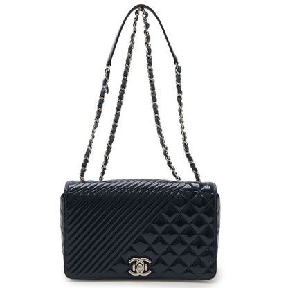 Chanel Coco Boy Matelasse Coco Mark Chain Shoulder Bag Pochette Enamel Patent