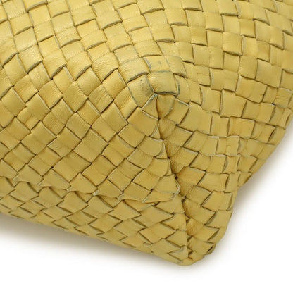 Bottega Veneta Intrecciato Cabas PM Tote Bag Shoulder Bag Leather Yellow Gold