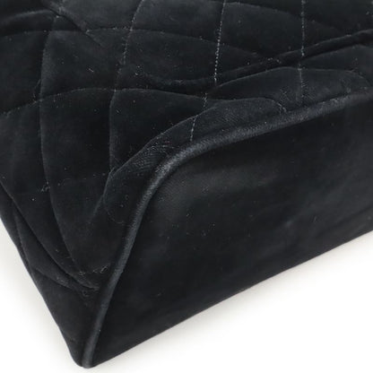 Chanel Matelasse Coco Mark Revival Tote Bag Shoulder Bag Velour Black Gold