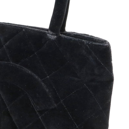 Chanel Matelasse Coco Mark Revival Tote Bag Shoulder Bag Velour Black Gold