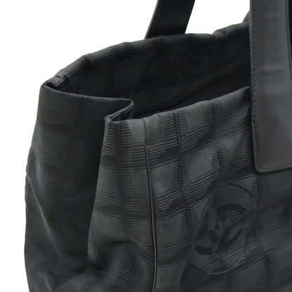 Chanel New Travel Line New Travel Line Tote MM Tote Bag Nylon Black Gold