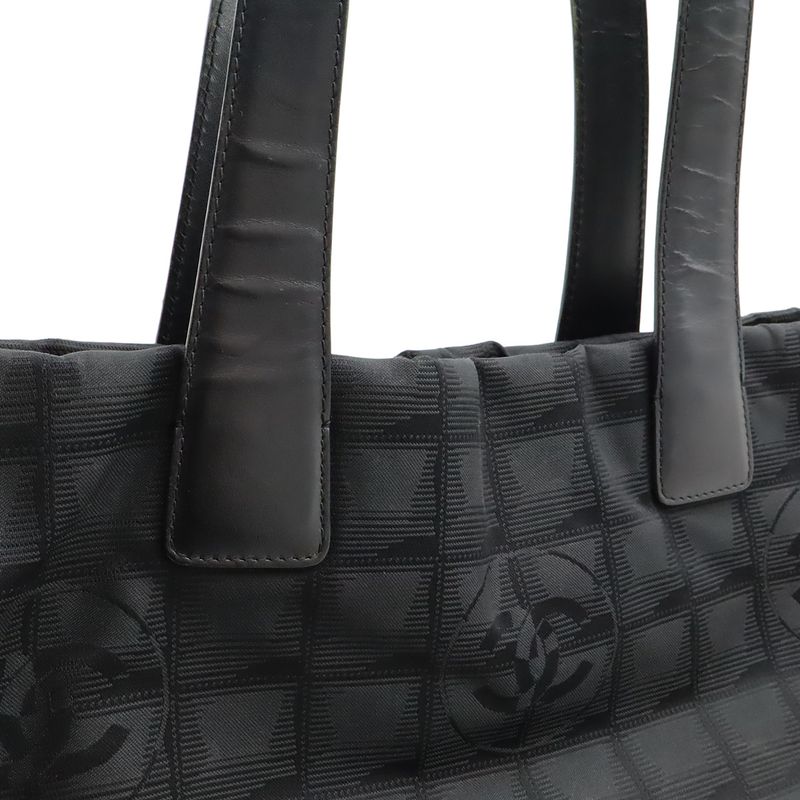 Chanel New Travel Line New Travel Line Tote MM Tote Bag Nylon Black Gold