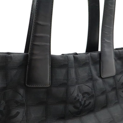Chanel New Travel Line New Travel Line Tote MM Tote Bag Nylon Black Gold