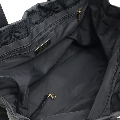 Chanel New Travel Line New Travel Line Tote MM Tote Bag Nylon Black Gold